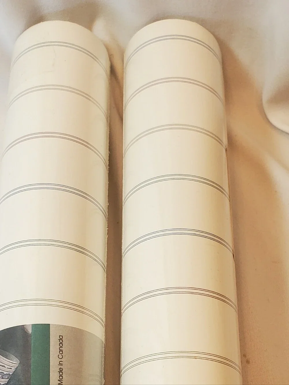 Fashion Point Imperial Coverings Vtg Striped Wallpaper, 2 Double Roll 56.37 Sqft